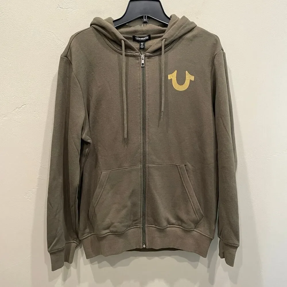 NWT True Religion Men’s City Buddha Zip Hoodie Kalamata - Size: Small